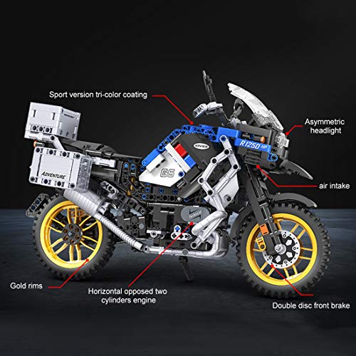 Bybo Motocicleta técnica para BMW R 1250 GS Adventure, Super Motorrad, modelo de carreras de tecnología 948 bloques de sujeción compatibles con Lego Technic