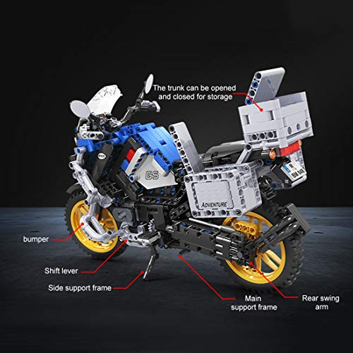 Bybo Motocicleta técnica para BMW R 1250 GS Adventure, Super Motorrad, modelo de carreras de tecnología 948 bloques de sujeción compatibles con Lego Technic