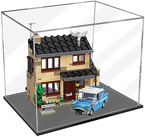 Caja de visualización acrílica para Lego Harry Potter 4 Privet Drive House Set con Ford Anglia Modelo, Caja de escaparate a Prueba de Polvo Compatible con Lego 75968 (Modelo no Incluido)