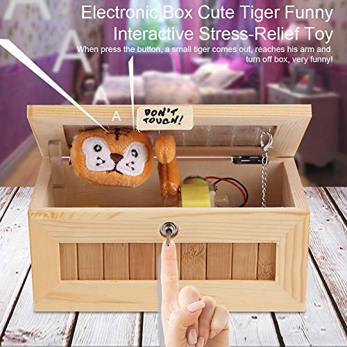 Caja Inútil Completamente Ensamblada con Caja Inútil, Regalo Divertido del Juguete del Tigre, Caja del Juguete del Tigre de Madera, Caja Electrónica del USB Decoración del Escritorio del Regalo del ju