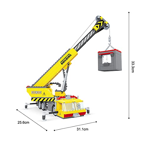 CALEN 42108 Technics Crane Trailer Vehículo, 1016 piezas móvil grúa camión juguete construcción vehículos Set de construcción, compatible con Lego Technics