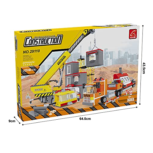 CALEN 42108 Technics Crane Trailer Vehículo, 1016 piezas móvil grúa camión juguete construcción vehículos Set de construcción, compatible con Lego Technics