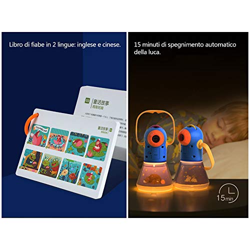 Calistouk Lámpara de proyección proyector de Historia multifunción niños educación temprana Cielo Estrellado luz de sueño Juguete Luminoso