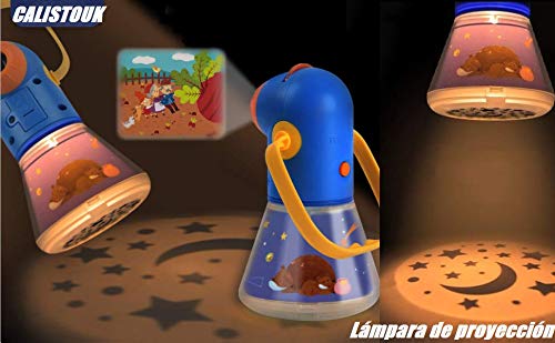 Calistouk Lámpara de proyección proyector de Historia multifunción niños educación temprana Cielo Estrellado luz de sueño Juguete Luminoso