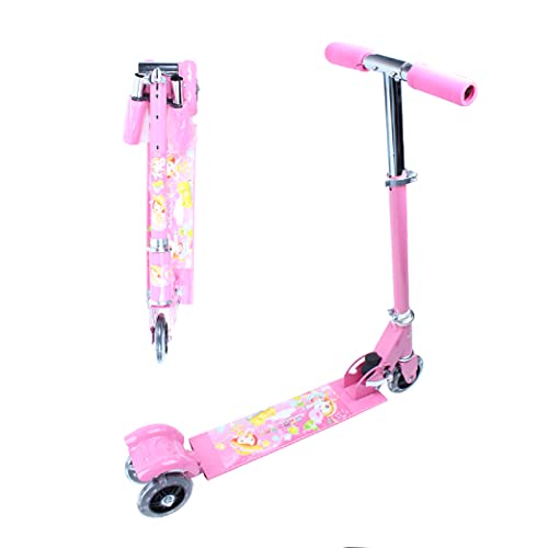 Calma Dragon DC630, Patinete para niños, Scooter Freestyle, con Ruedas Luminosas y Manillar Ajustable, Dos Ruedas, Plegable, Monopatín para niñas y niños, con Luces Led (Rosa)