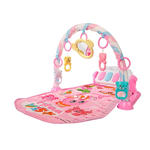 Calma Dragon Manta de Gimnasio para Bebes, Alfomba Musical con Piano, Esterilla con Juegos Infantil, Actividades y Juguetes para el Suelo. Ancho: 48.5cm, largo: 72cm (Rosa)