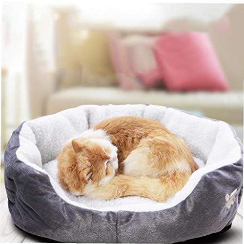 Cama Del Animal Doméstico Gris S Tamaño Suave Del Gato Del Perro Del Amortiguador Con Forro Polar Caliente Del Perrito Del Gatito Dormir De La Cama Del Animal Doméstico Cesta Cama Herramientas