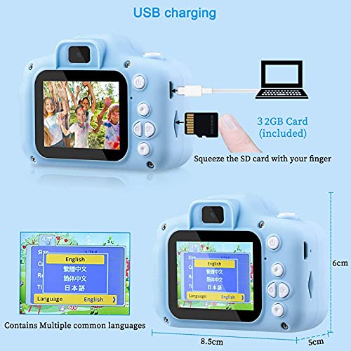 Cámara Para Niños, 1080p Hd De 2,0 Pulgadas Cámara Digital Para Niños 4 5 6 7 8 9 10 Años De Edad, Niños Y Niñas, A Prueba De Caídas, Camera Para Niños, Regalo De Juguete De Cumple(Color:A（pack of 2）)