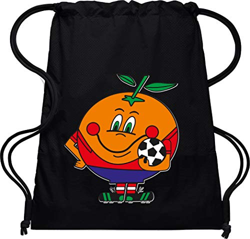 Camisetas EGB Bolsa Mochila Naranjito ochenteras 80´s Retro (Negro)