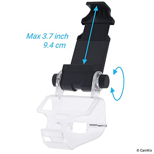 CAMKIX Soporte para teléfono y Funda de silicón para Control PS4 - Ideal para Juegos remotos PS4/ Juegos móviles - Ángulo de visión Ajustable, Ajuste, máxima Comodidad y Agarre