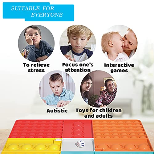 Canvall Juego de burbujas de gran tamaño, juguete sensorial para aliviar la presión, tablero de ajedrez arco iris, juguetes relajantes para fiestas, vacaciones, amigos y familia de padres e hijos