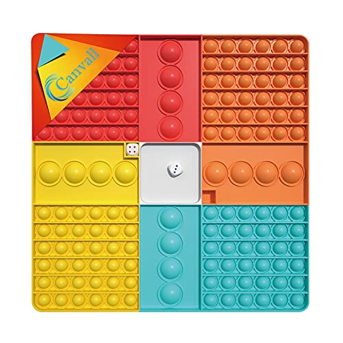 Canvall Juego de burbujas de gran tamaño, juguete sensorial para aliviar la presión, tablero de ajedrez arco iris, juguetes relajantes para fiestas, vacaciones, amigos y familia de padres e hijos