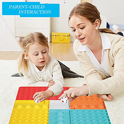 Canvall Juego de burbujas de gran tamaño, juguete sensorial para aliviar la presión, tablero de ajedrez arco iris, juguetes relajantes para fiestas, vacaciones, amigos y familia de padres e hijos