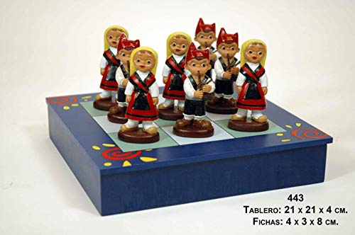 CAPRILO Juego Decorativo de Madera Tres en Raya Galicia-Asturias Figuras Resina. Adornos y Esculturas. Juegos y Juguetes. Regalos Originales.