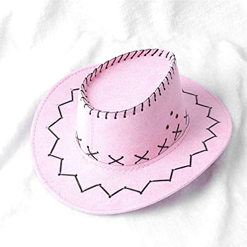 Carnavalife Sombrero Cowboy de Vaquero con Pañuelo Bandanas Paisley de Algodón Toy Story Western Disfraz para Adulto y Niños (Rosa, Adulto/58cm)