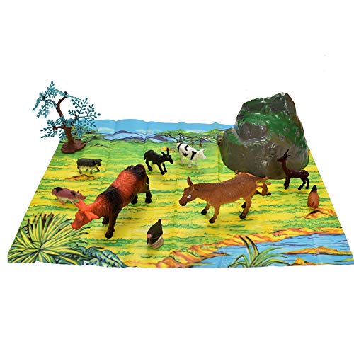 Carousel 18pc Granja Animales EN Cubo