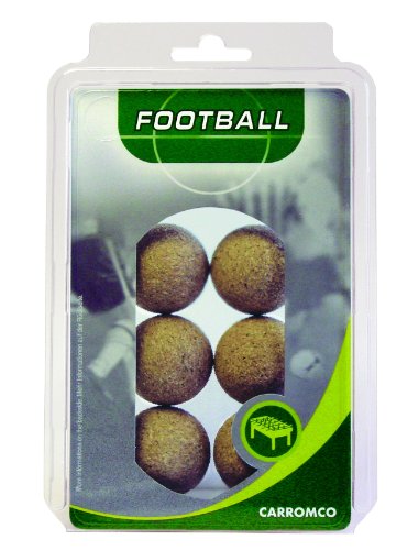 Carromco 62206 Pelotas de futbolin, Unisex, Marron (Corcho Natural), 36 mm Conjunto de 6