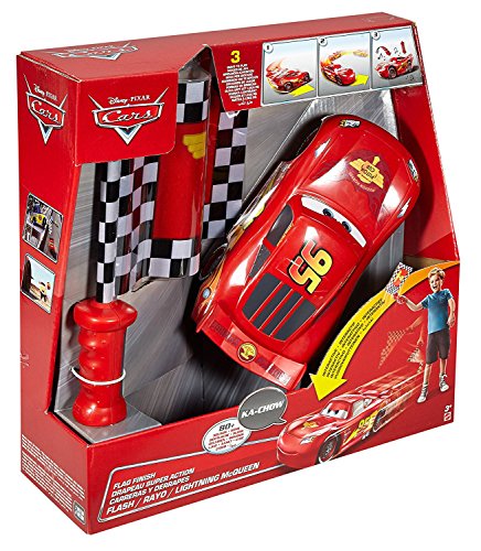 Cars 2- Cars The Movie Rayo Mcqueen Carreras y derrapes, Color Rojo/Negro, (Mattel DPL07)