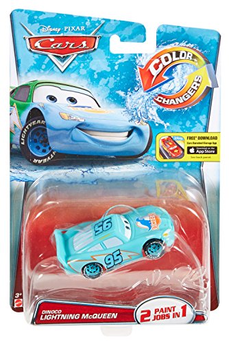 Cars 3 - Vehículo Rayo Mcqueen Dinoco Cambio De Color, Coche De Juguete, Multicolor (Mattel T2953)