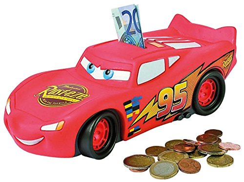 Cars The Movie Bullyland 12230-Hucha, Disney Pixar, Rayo McQueen, aprox. 24 cm de altura, un gran regalo niñas, ideal para el ahorro y el dinero de bolsillo, color colorido (12230)