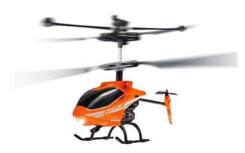 Carson 500507155 Nano Tyrann 230 Gyro IR 2CH, 100% Listo para Volar, teledirigido, helicóptero RC, Pilas y Mando a Distancia incluidos, Color Naranja