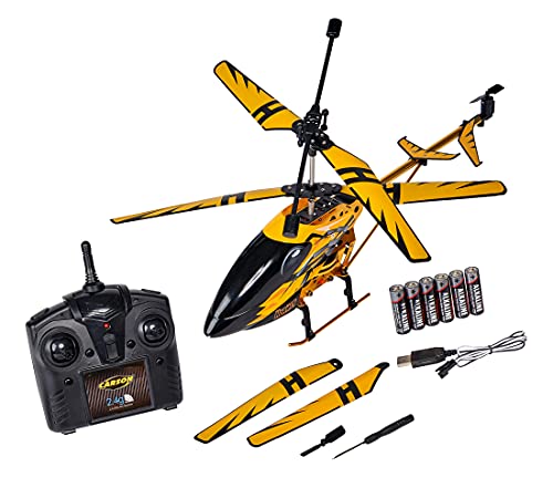 Carson Easy Tyrann Hornet 350 500507139 - Helicóptero teledirigido (2,4 GHz, Incluye Pilas y Mando a Distancia, 100% Listo para Volar), Color Amarillo