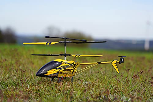 Carson Easy Tyrann Hornet 350 500507139 - Helicóptero teledirigido (2,4 GHz, Incluye Pilas y Mando a Distancia, 100% Listo para Volar), Color Amarillo