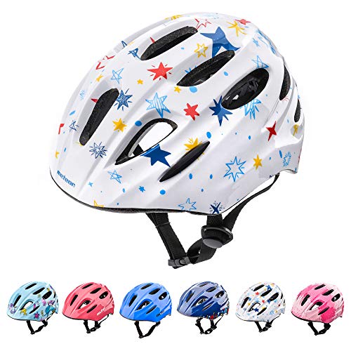 Casco Bicicleta Bebe Helmet Bici Ciclismo para Niño - Cascos para Infantil Bici Helmet para Patinete Ciclismo Montaña BMX Carretera Skate Patines monopatines KS01 (S 48-52 cm, Little Stars)