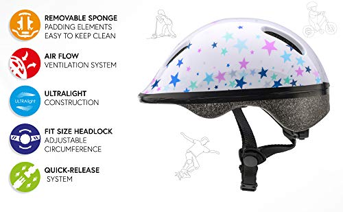 Casco Bicicleta Bebe Helmet Bici Ciclismo para Niño - Cascos para Infantil Bici Helmet para Patinete Ciclismo Montaña BMX Carretera Skate Patines monopatines (XS 44-48 cm, Kitty)