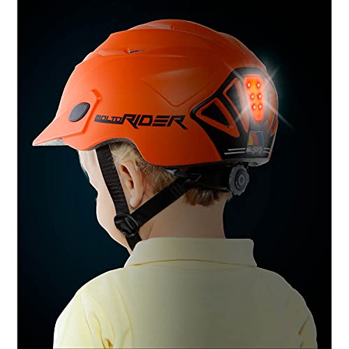 Casco Infantil MOLTO con Luz de Seguridad, con 3 Diferentes Posiciones, de 5 a 12 años, Fabricado en ABS y Resistente a los Golpes y Ajustable. Medidas de 52-58 cm