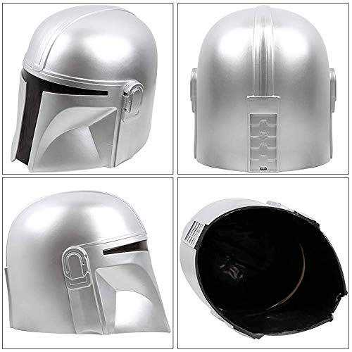 Casco Mandalorian SW Inyección Moldeado Modelo Mascarilla de PVC Duro Adulto Halloween Cosplay Accesorios de Disfraz de Merchandise (Oro)