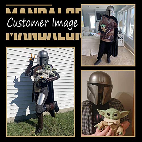 Casco Mandalorian SW Inyección Moldeado Modelo Mascarilla de PVC Duro Adulto Halloween Cosplay Accesorios de Disfraz de Merchandise (Oro)