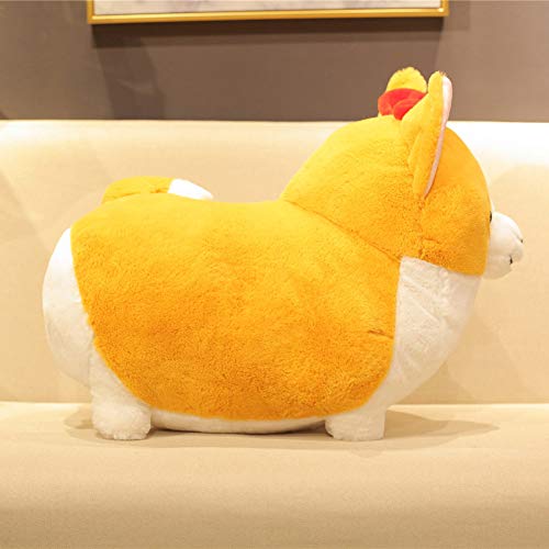 Catkoo Peluche de perro Corgi de pie con moño de peluche, ideal para decoración de sofá, regalo perfecto para Navidad de Año Nuevo, San Valentín