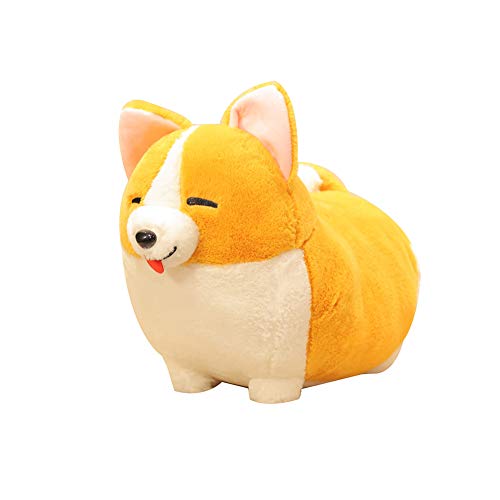 Catkoo Peluche de perro Corgi de pie con moño de peluche, ideal para decoración de sofá, regalo perfecto para Navidad de Año Nuevo, San Valentín