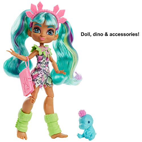 Cave Club Rockelle Muñeca con accesorios de juguete y de moda, incluye mascota (Mattel GWT25)