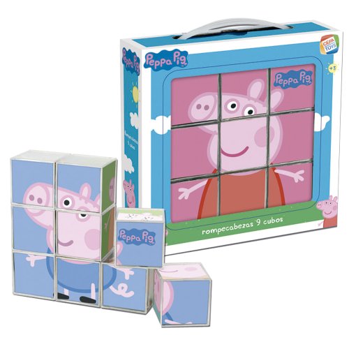 Cefa Toys Peppa Pig Rompecabezas, 9 Cubos, Multicolor, Miscelanea (88233)