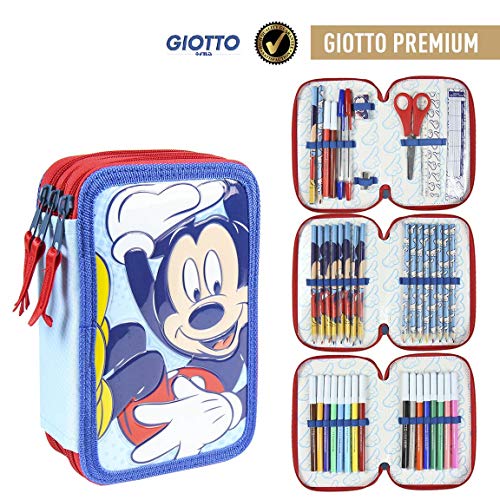 Cerdá, Estuche Plumier Triple con Rotuladores Giotto-Licencia Oficial Minnie Mouse de Disney Studios Unisex niños, Multicolor, 12.5 X 19.5 X 6.5 CM