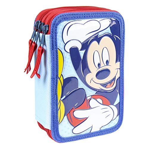 Cerdá, Estuche Plumier Triple con Rotuladores Giotto-Licencia Oficial Minnie Mouse de Disney Studios Unisex niños, Multicolor, 12.5 X 19.5 X 6.5 CM