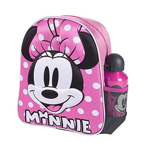 CERDÁ LIFE'S LITTLE MOMENTS Botella de Agua Infantil de Minnie Mouse-Licencia Oficial Disney para Niñas, Rojo, Mochila Recomendada 3-6 años, en Edad de Preescolar