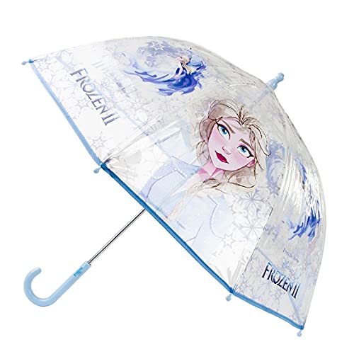 CERDÁ LIFE'S LITTLE MOMENTS- Paraguas Burbuja Transparente Manual de Elsa de Frozen - Licencia Oficial Disney, Color Azul (2400000616)