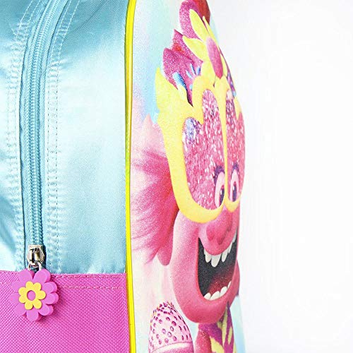 Cerdá, Mochila Infantil Trolls 3D con Purpurina-Licencia Oficial Dreamworks Studios Unisex niños, Multicolor, 260X310X100MM