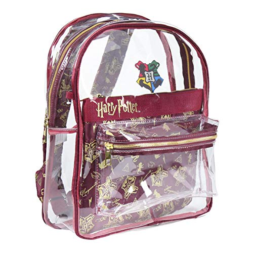 Cerdá - Mochila Transparente de Harry Potter con Compartimento Interior Impreso