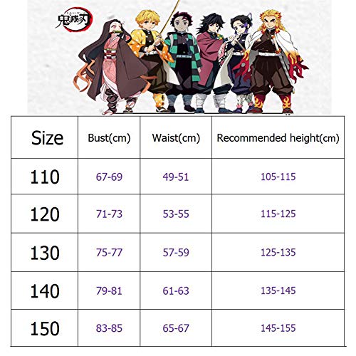 CGBF - Disfraz de Demon Slayer Anime Kimetsu No Yaiba Cosplay Kamado Nezuko Cosplay Disfraz para Niño Halloween Disfraces Comic Game Party Costume, Rosa, 125 ~ 135