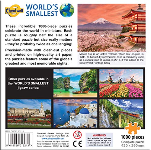 Cheatwell Games- Mount World'S Smallest - Puzzle de 1000 Piezas, diseño de Monte Fuji (13213)