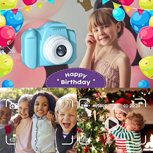 CHENAN Cámara Digital para Niños 1080P Cámara de Fotos para Niños Juguete Regalos Ideales para Niños Niñas de 3-10 Años con Tarjeta de Memoria Micro SD 32GB (Azul)