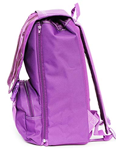 Chica Vampiro Mochila escolar extensible mediana con doble compartimento interior para niños, de poliéster, color morado, 38 cm