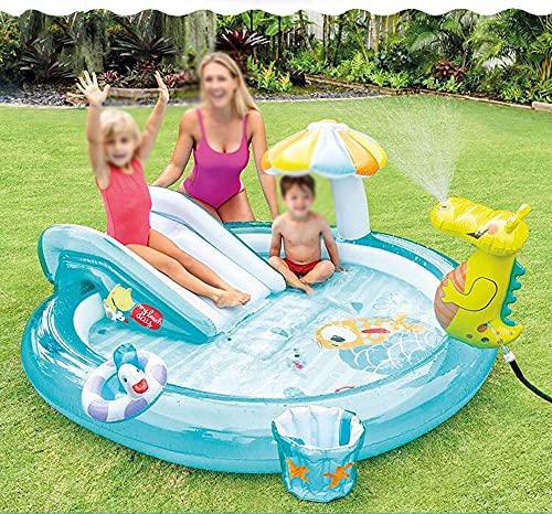 CHICAI Diapositiva Inflable, Piscina, Juguete de diversión Inflable para niños, Castillo Inflable, Juguetes al Aire Libre del Agua de Verano para el jardín del jardín inflables y los Castillos hincha