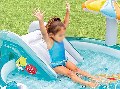 CHICAI Diapositiva Inflable, Piscina, Juguete de diversión Inflable para niños, Castillo Inflable, Juguetes al Aire Libre del Agua de Verano para el jardín del jardín inflables y los Castillos hincha