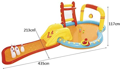 CHICAI Niños tobogán Hinchable Castillo, Spray con Agua Piscina Infantil y Baloncesto Castillo Bowling Diapositivas Castillo Inflable (Tamaño: 14.3ft)