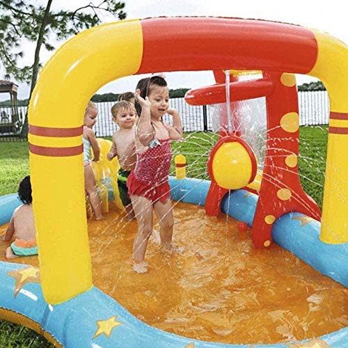 CHICAI Niños tobogán Hinchable Castillo, Spray con Agua Piscina Infantil y Baloncesto Castillo Bowling Diapositivas Castillo Inflable (Tamaño: 14.3ft)